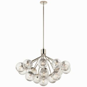 Silvarious 16-Light Chandelier Convertible in Polished Nickel