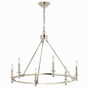 Carrick 6-Light Chandelier in Polished Nickel