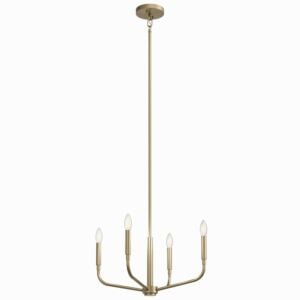 Madden 4-Light Chandelier with Semi-Flush Mount in Champagne Bronze