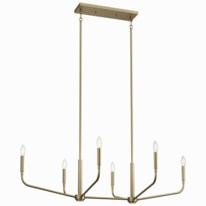 Madden 6-Light Linear Chandelier in Champagne Bronze