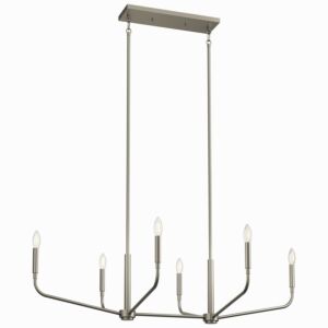 Madden 6-Light Linear Chandelier in Brushed Nickel