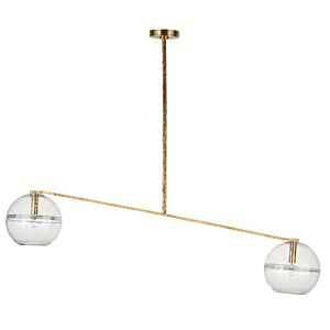 Lowing 2-Light LED Chandelier in Polished Antique Brass