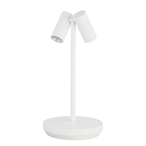 Doppia 2-Light LED Table Lamp in Matte White