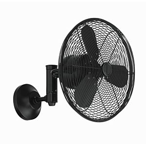 Bellows IV Indoor with Outdoor 14" Wall Fan in Flat Black