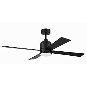 McCoy 52 4 Blade 1-Light 52" Hanging Ceiling Fan in Flat Black