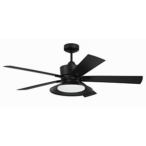 Topper 1-Light 52" Outdoor Ceiling Fan in Flat Black