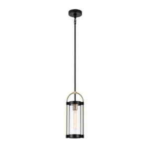 Bonita 1-Light Pendant in Black and Brushed Brass