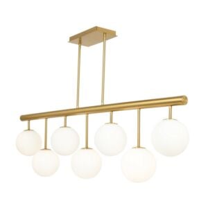 Aurelia 7-Light Island with Pool Table in Brass