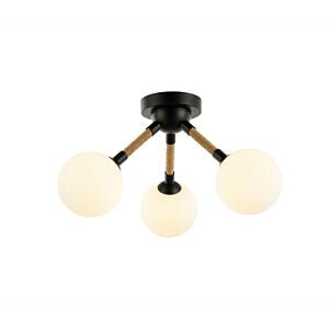 Capilano 3-Light Semi-Flush Mount in Black