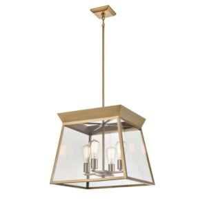 Lucian 4-Light Chandelier in Brushed Brass