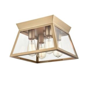 Lucian 4-Light Flush Mount in Brushed Brass