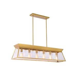 Lucian 6-Light Island Chandelier in Brushed Brass