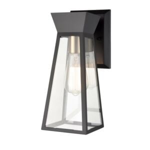 Lucian 1-Light Wall Sconce in Black and Brushed Brass