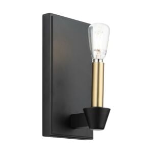 Notting Hill 1-Light Wall Sconce in Black and Brushed Brass