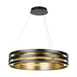 Toledo 1-Light LED Chandelier in Black and Brushed Brass