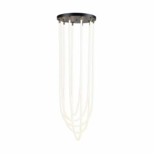 Cascata 5-Light LED Chandelier in Black and Brushed Brass