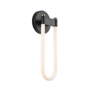 Cascata 2-Light LED Wall Sconce in Black and Brushed Brass