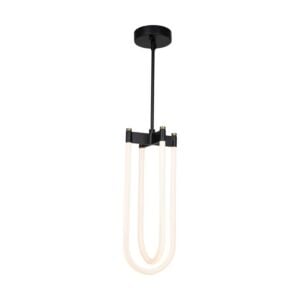 Cascata 2-Light LED Pendant in Black and Brushed Brass