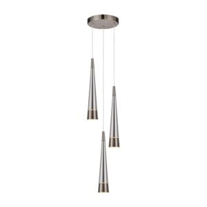 Sunnyvale 3-Light LED Chandelier in Pearl Black and Smoke