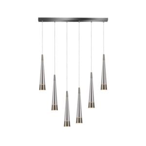 Sunnyvale 6-Light LED Island Pendant in Pearl Black and Smoke