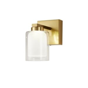 Saville 1-Light LED Bathroom Vanity Lightroom in Brass