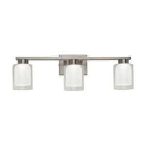 Saville 3-Light LED Bathroom Vanity Lightroom Vanity in Brushed Nickel