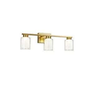 Saville 3-Light LED Bathroom Vanity Lightroom Vanity in Brass