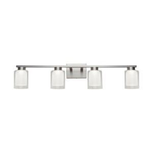 Saville 4-Light LED Bathroom Vanity Lightroom Vanity in Brushed Nickel