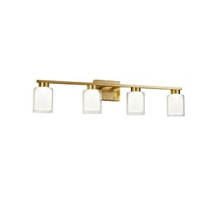 Saville 4-Light LED Bathroom Vanity Lightroom Vanity in Brass