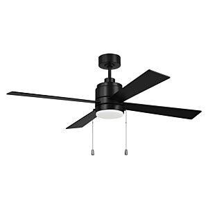 McCoy 52 4 Blade with Pull Chains 1-Light 52" Hanging Ceiling Fan in Flat Black