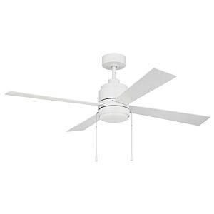 McCoy 52 4 Blade with Pull Chains 1-Light 52" Hanging Ceiling Fan in White