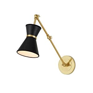 Avignon 1-Light Wall Sconce in Polished Brass with Black