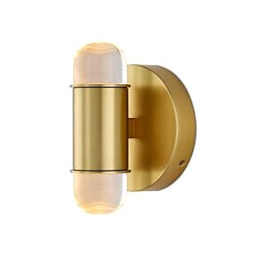 Capsule 2-Light LED Wall Sconce in Brushed Brass with Clear