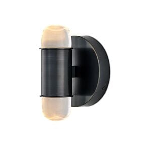 Capsule 2-Light LED Wall Sconce in Oil Rubbed Bronze with Clear