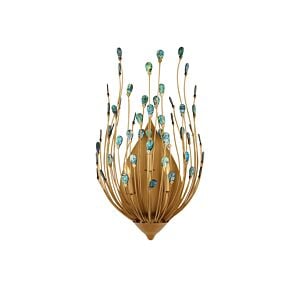 Delphos 3-Light Wall Sconce in Contemporary Gold with Natural