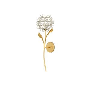 Dandelion 1-Light Wall Sconce in Contemporary Silver Leaf with Silver with Contemporary Gold Leaf