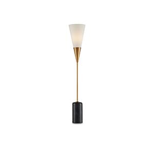 Martini 1-Light Table Lamp in Brushed Brass with Natural