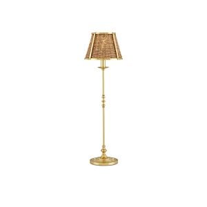 Deauville 1-Light Table Lamp in Polished Brass with Natural