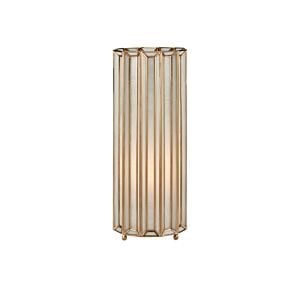 Daze 1-Light Table Lamp in White with Antique Brass