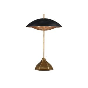 Domville 2-Light Table Lamp in Antique Brass with Black