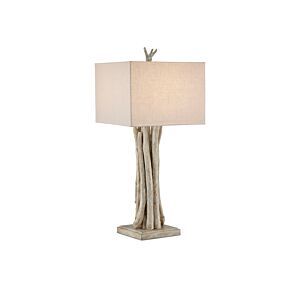 Driftwood 1-Light Table Lamp in Whitewashed Driftwood