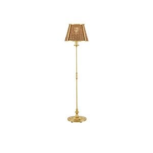 Deauville 1-Light Floor Lamp in Polished Brass with Natural