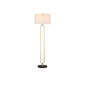 Glossary 1-Light Floor Lamp in Contemporary Gold Leaf with Natural