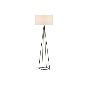 Fiction 1-Light Floor Lamp in Bronze with Antique Brass