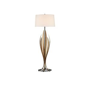 Neilos 1-Light Floor Lamp in Antique Brass with Oil Rubbed Bronze