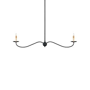 Saxon 2-Light Chandelier in Zanzibar Black