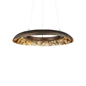 Tairagai 1-Light LED Chandelier in Natural with Bronze Gold