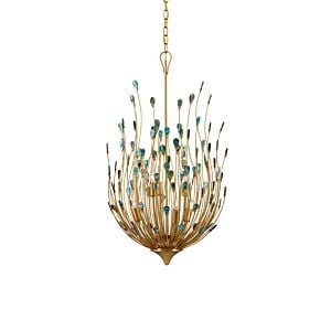 Delphos 6-Light Chandelier in Contemporary Gold with Natural