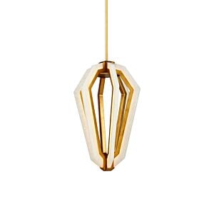 Riviere 6-Light LED Pendant in Natural with Contemporary Gold Leaf