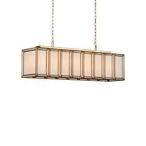 Daze 6-Light Chandelier in White with Antique Brass